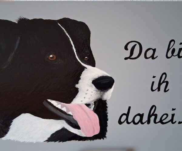 Türschild Hund schwarz weiss